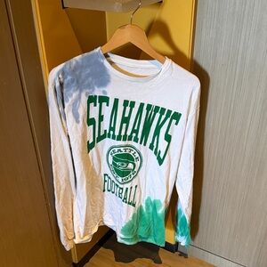 Junk Food Seattle Seahawks Tie-Dye Long Sleeve Shirt Size Medium